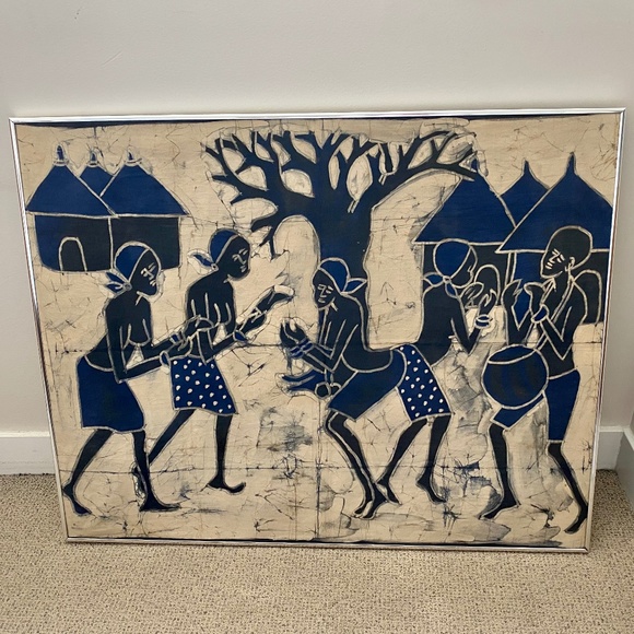 West African Batik Wall Art 27" x 34". Includes Nielsen Bainbridge Metal Frame